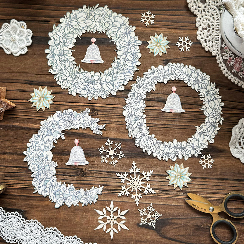 雙面花環割型卡片套組/聖誕花圈/拼貼素材 - YU'S WORLD STORE|小玉的貼貼世界