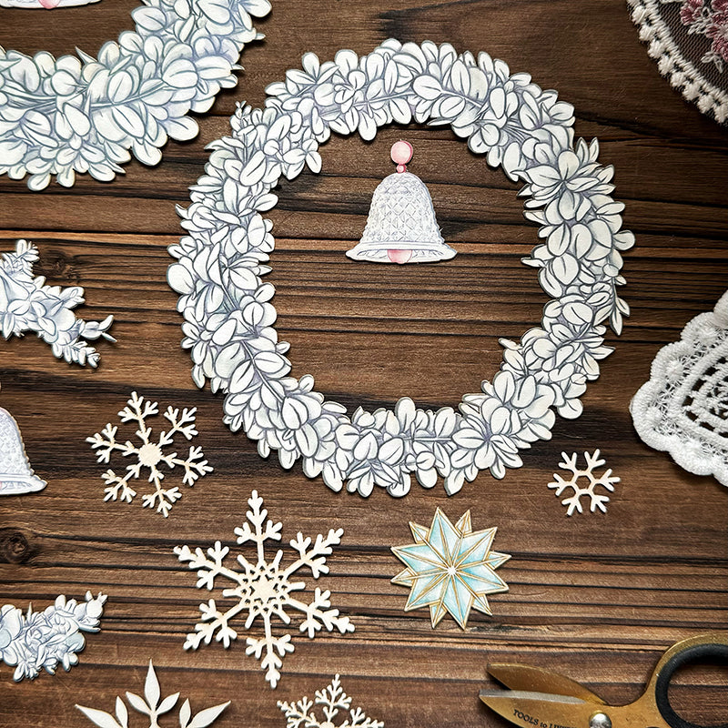 雙面花環割型卡片套組/聖誕花圈/拼貼素材 - YU'S WORLD STORE|小玉的貼貼世界