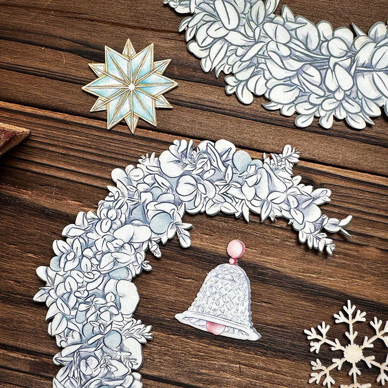 雙面花環割型卡片套組/聖誕花圈/拼貼素材 - YU'S WORLD STORE|小玉的貼貼世界