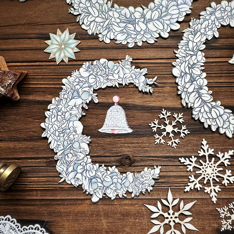 雙面花環割型卡片套組/聖誕花圈/拼貼素材 - YU'S WORLD STORE|小玉的貼貼世界