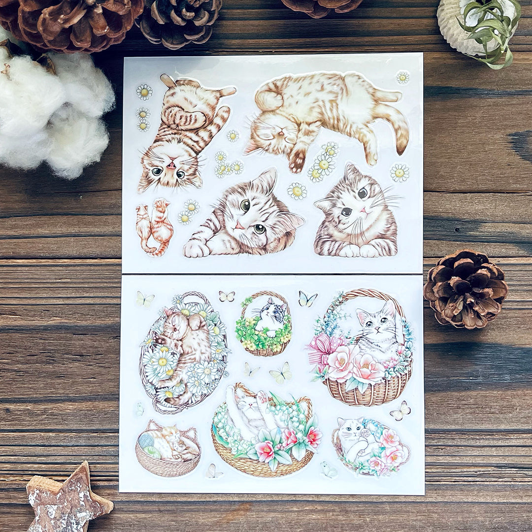 Cats Daily Transfer Sticker 乾式轉印貼紙 - YU'S WORLD STORE|小玉的貼貼世界