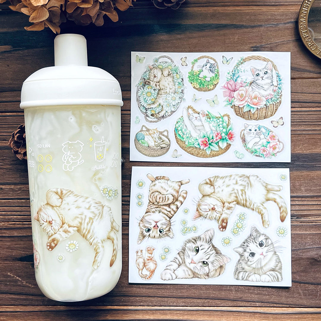Cats Daily Transfer Sticker 乾式轉印貼紙 - YU'S WORLD STORE|小玉的貼貼世界