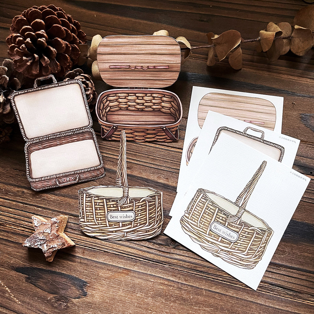 窗&框 :: 籃子&籃子 :: 籃子&瓶 / 明信片DIY貼紙組 - YU'S WORLD STORE|小玉的貼貼世界