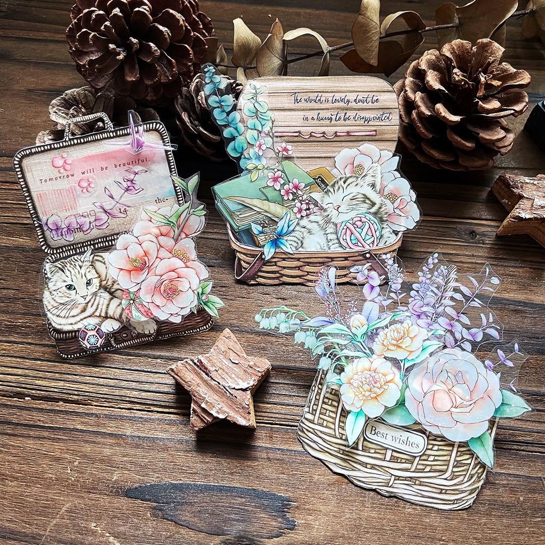 窗&框、籃子&籃子、籃子&瓶 / 明信片貼紙組- YU'S WORLD STORE|小玉的貼貼世界
