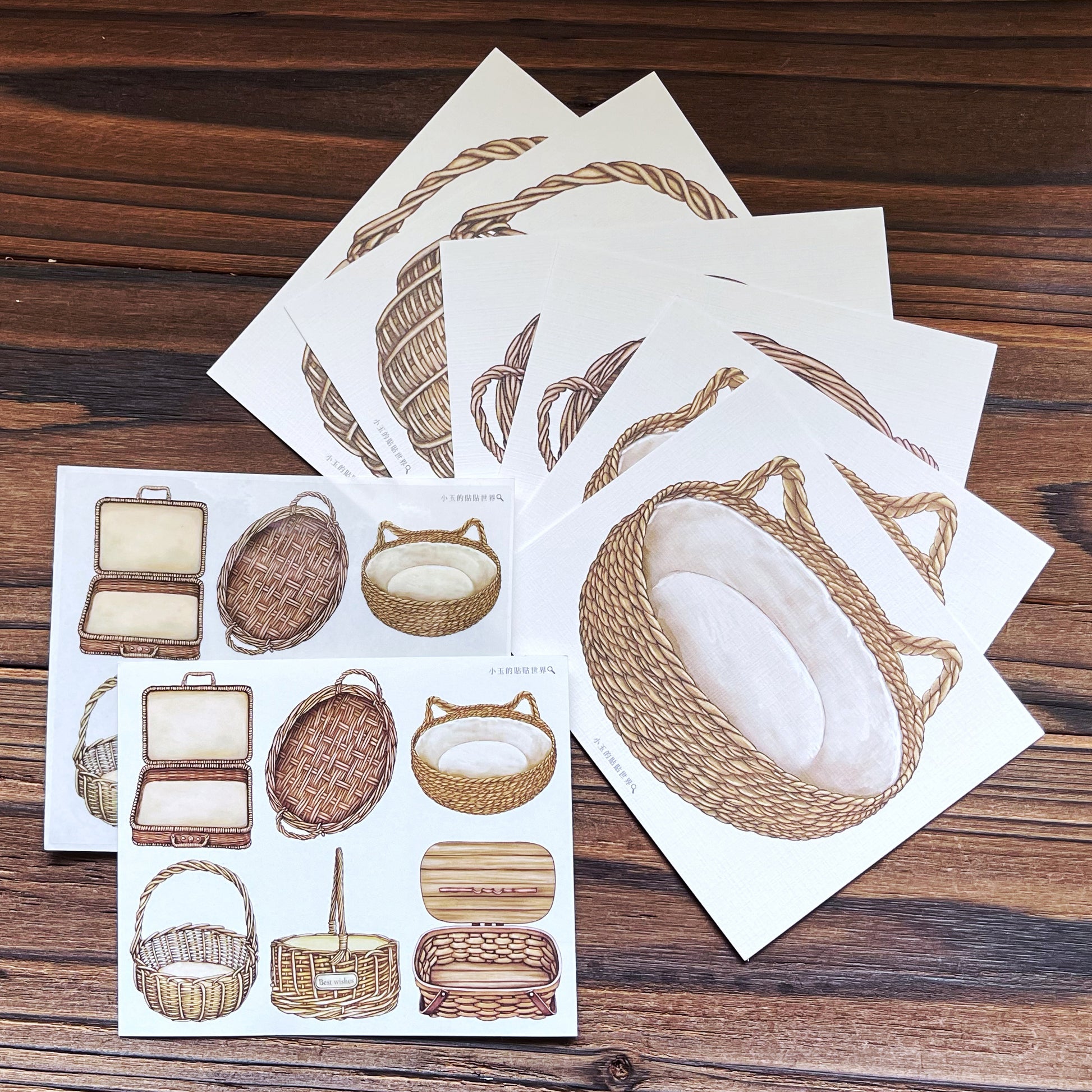 窗&框 :: 籃子&籃子 :: 籃子&瓶 / 明信片DIY貼紙組 - YU'S WORLD STORE|小玉的貼貼世界