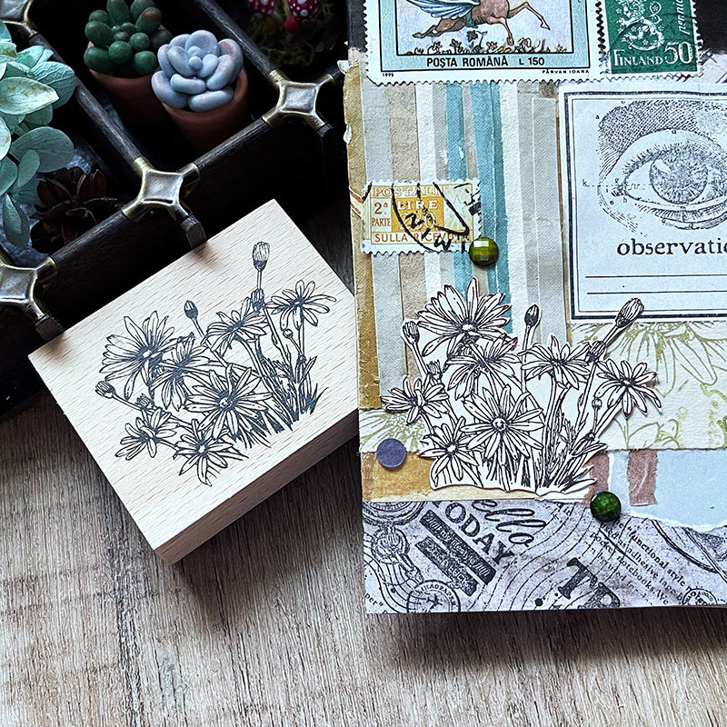 no.02 藏愛・我心裡的小雛菊 :: 復刻版 / 手繪復古印章 - YU'S WORLD STORE|小玉的貼貼世界