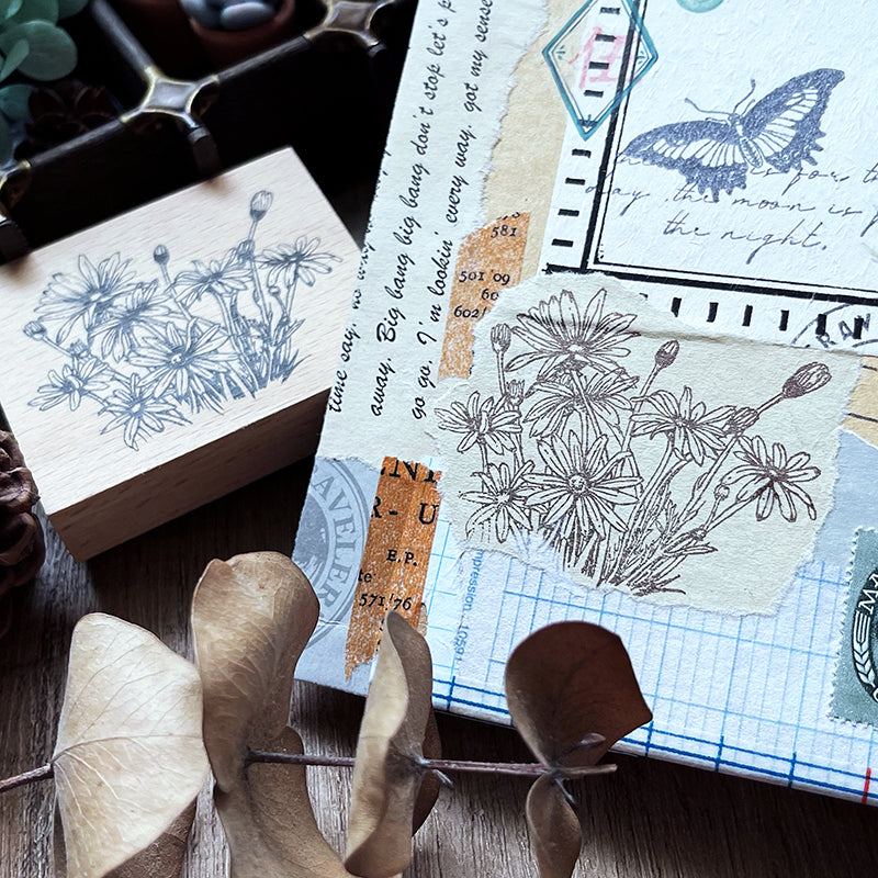 no.02 藏愛・我心裡的小雛菊 :: 復刻版 / 手繪復古印章 - YU'S WORLD STORE|小玉的貼貼世界