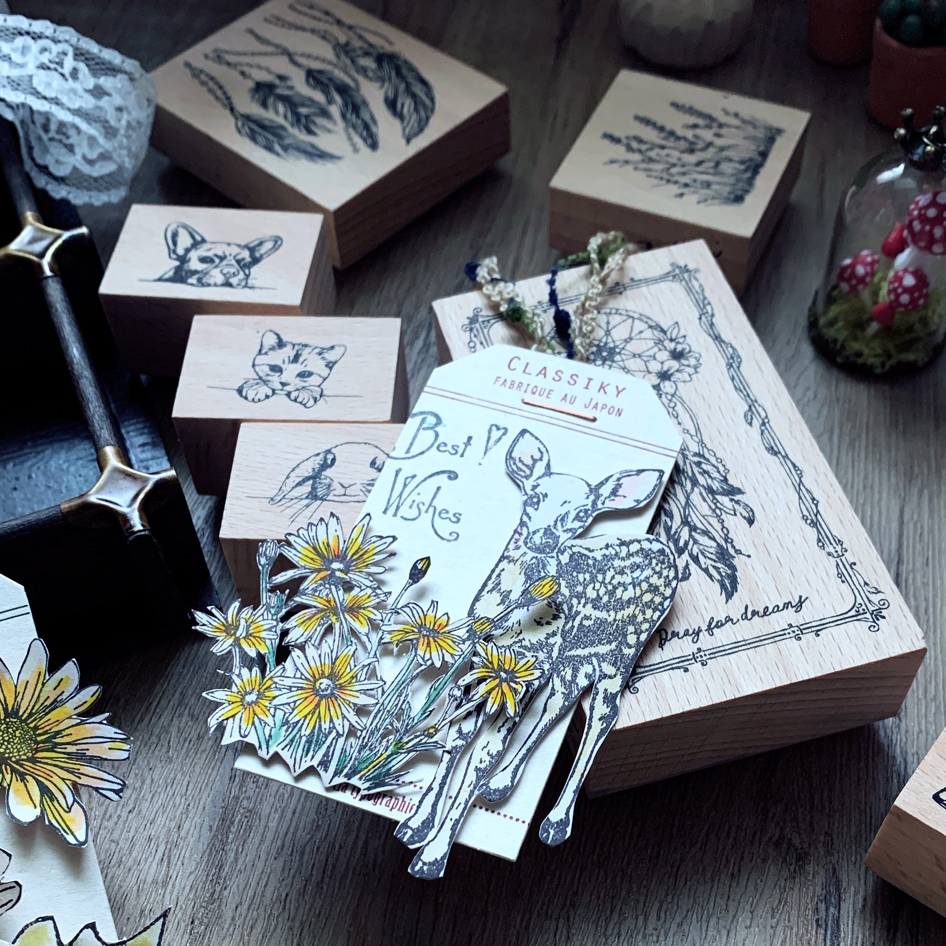 no.02 藏愛・我心裡的小雛菊 :: 復刻版 / 手繪復古印章 - YU'S WORLD STORE|小玉的貼貼世界