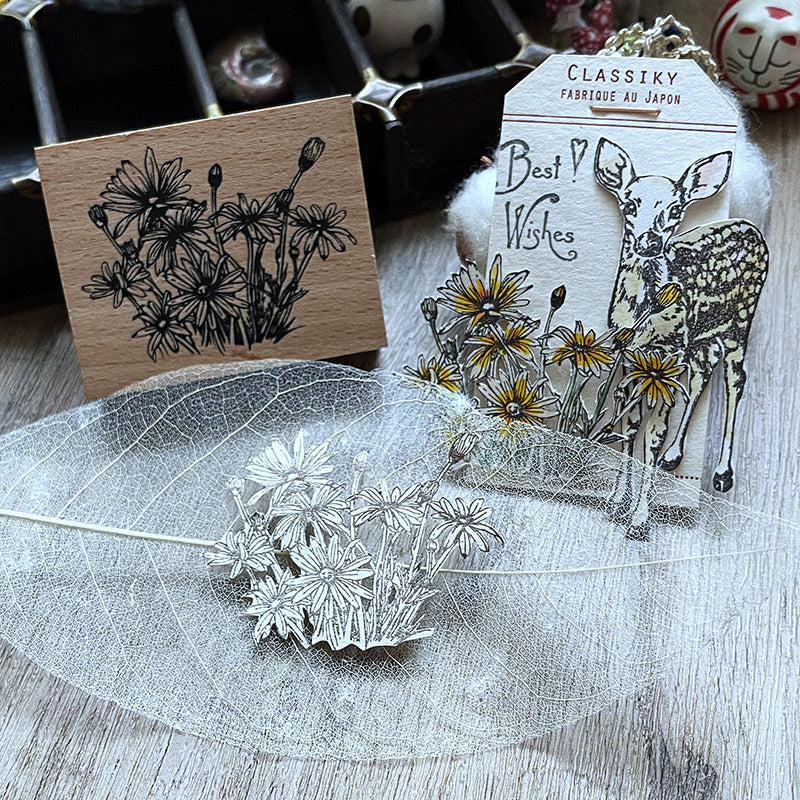 no.02 藏愛・我心裡的小雛菊 :: 復刻版 / 手繪復古印章 - YU'S WORLD STORE|小玉的貼貼世界