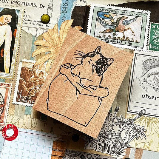 no.101 玩紙袋的貓 :: 復刻版 / 便籤印章 - YU'S WORLD STORE|小玉的貼貼世界