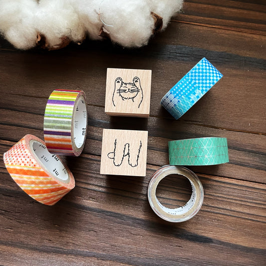 no.102 喵咪肚兜紙膠帶 / 印章 - YU'S WORLD STORE|小玉的貼貼世界