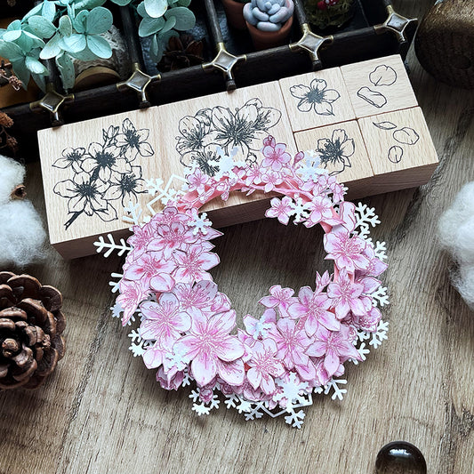 no.39-43《櫻花》A :: 復刻版 / 手繪復古印章 - YU'S WORLD STORE|小玉的貼貼世界