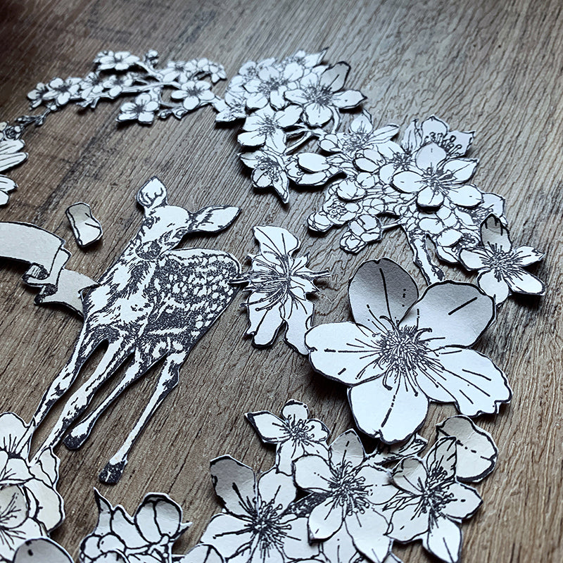 no.44-46《櫻花》B :: 復刻版 / 手繪復古印章 - YU'S WORLD STORE|小玉的貼貼世界