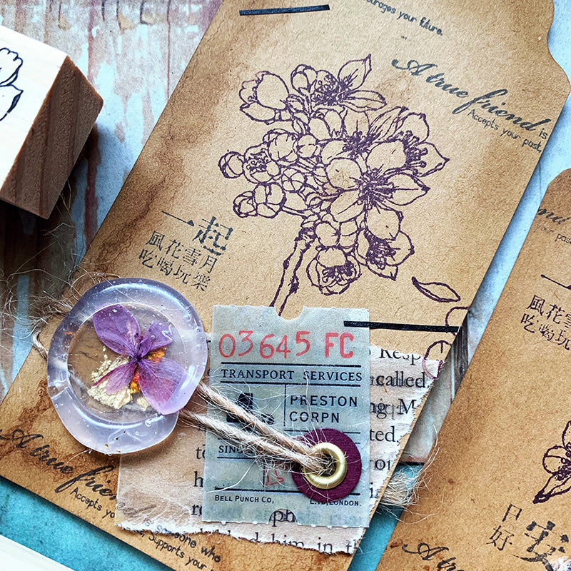 no.44-46《櫻花》B :: 復刻版 / 手繪復古印章 - YU'S WORLD STORE|小玉的貼貼世界