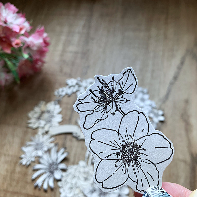 no.44-46《櫻花》B :: 復刻版 / 手繪復古印章 - YU'S WORLD STORE|小玉的貼貼世界