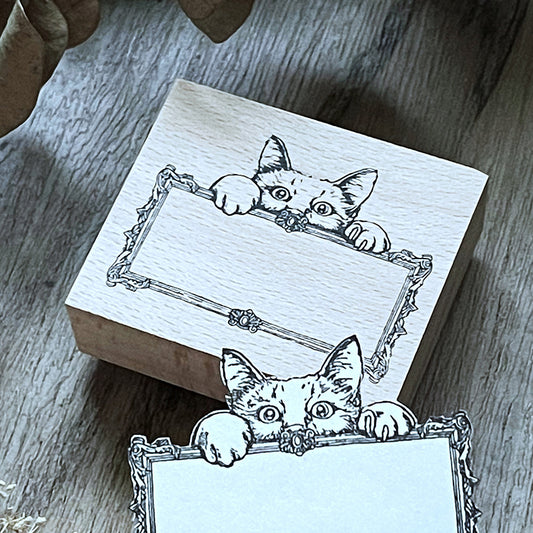 no.85 喵咪畫框 / 手繪復古印章 - YU'S WORLD STORE|小玉的貼貼世界