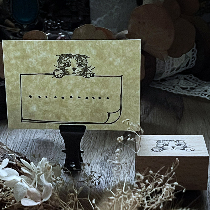 no.86《躲貓貓》小可愛 / 手繪復古印章 - YU'S WORLD STORE|小玉的貼貼世界