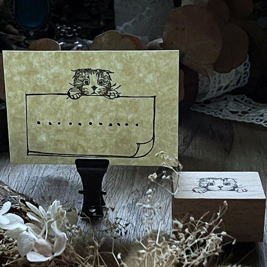 no.86《躲貓貓》小可愛 / 手繪復古印章 - YU'S WORLD STORE|小玉的貼貼世界