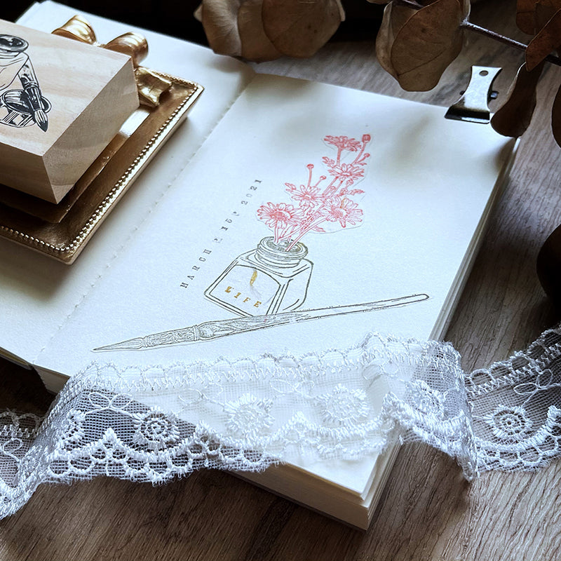 no.92《文房具》沾水筆 / 手繪復古印章 - YU'S WORLD STORE|小玉的貼貼世界