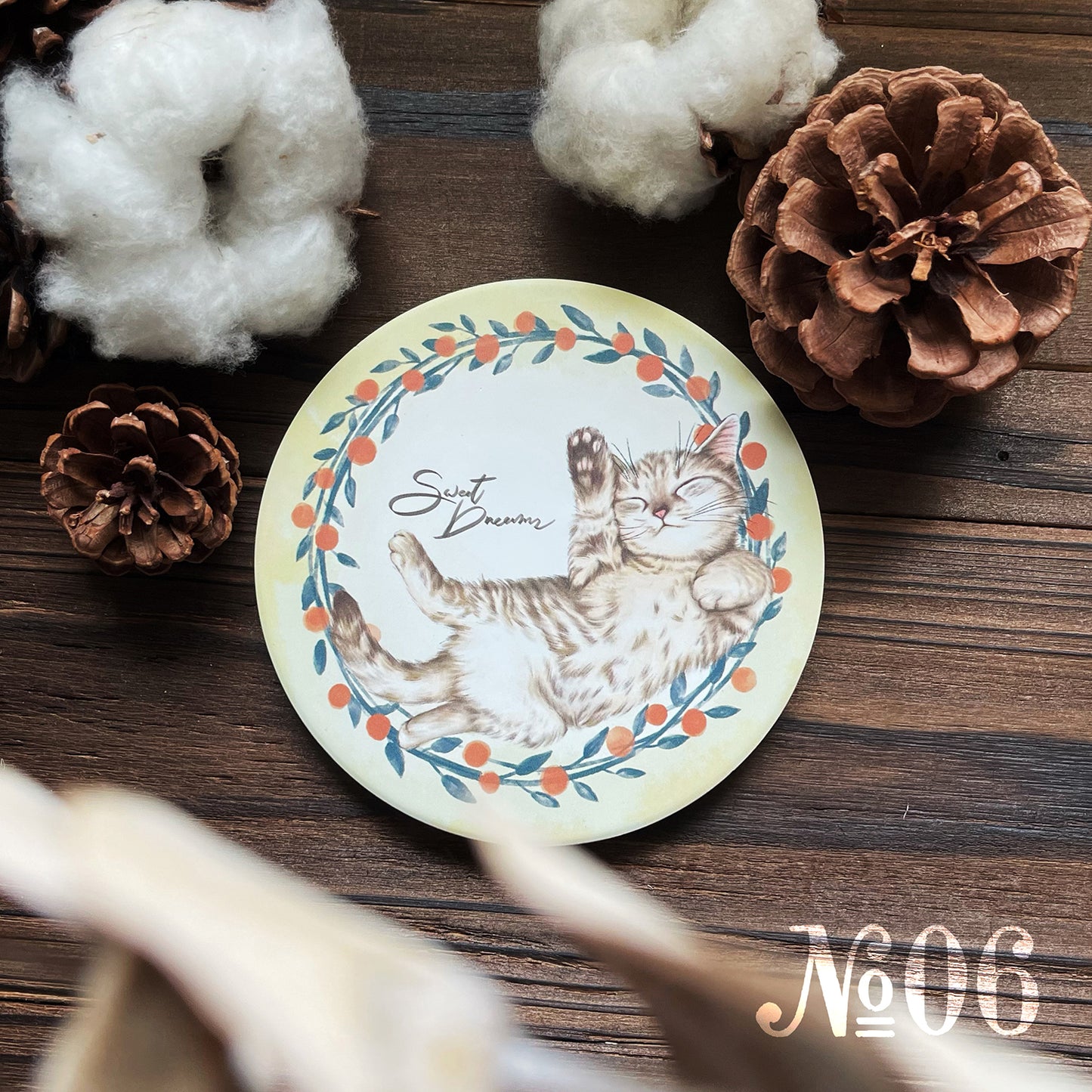 WAWA QQ和雞蛋糕-法鬥和喵咪 / 陶瓷 :: 珪藻土吸水杯墊 - YU'S WORLD STORE|小玉的貼貼世界