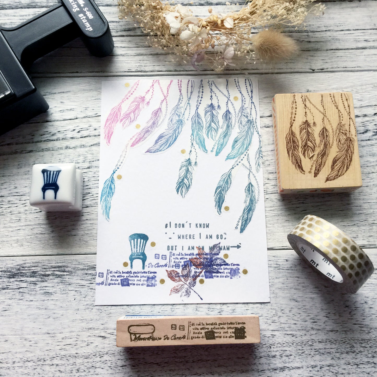 no.09 飛揚的羽翼・羽毛 :: 復刻版 / 手繪復古印章 - YU'S WORLD STORE|小玉的貼貼世界