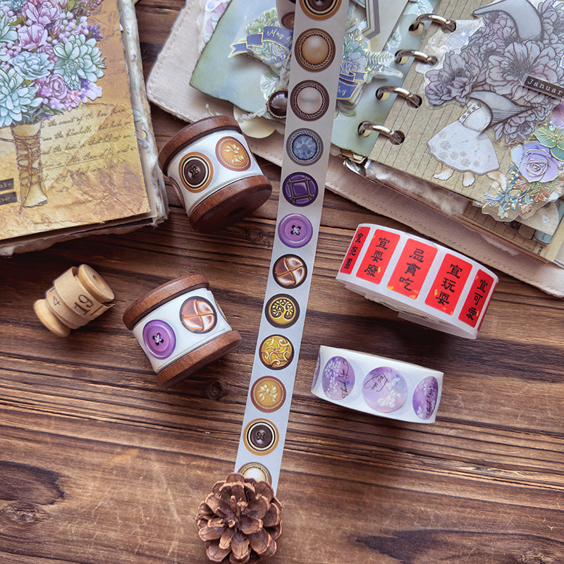 New/ 復古鈕扣 / 標籤貼紙 vintage buttons  label sticker - YU'S WORLD STORE｜小玉的貼貼世界