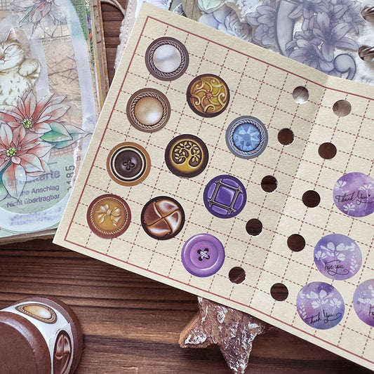 New/ 復古鈕扣 / 標籤貼紙 vintage buttons  label sticker - YU'S WORLD STORE｜小玉的貼貼世界
