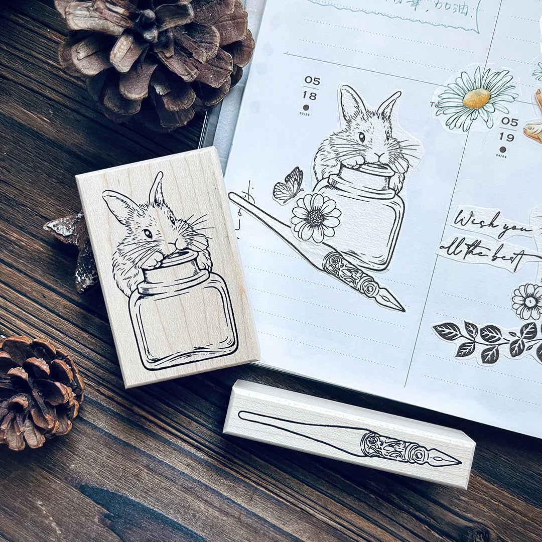 no.187 可愛兔・胖胖・墨水瓶 / 楓木印章 - YU'S WORLD STORE|小玉的貼貼世界 – YU'S WORLD STORE ...
