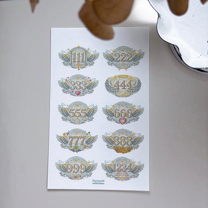 new / 天使數字 / 轉印貼紙 / 水晶貼紙 / Angel Numbers Transfer Sticker