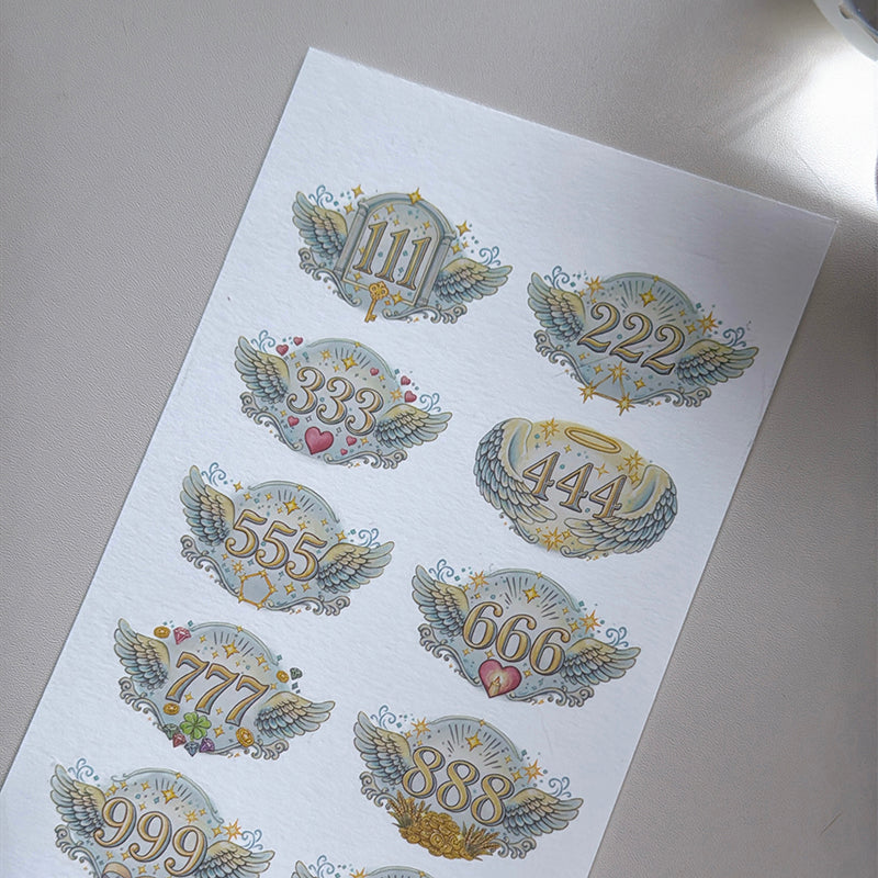 new / 天使數字 / 轉印貼紙 / 水晶貼紙 / Angel Numbers Transfer Sticker