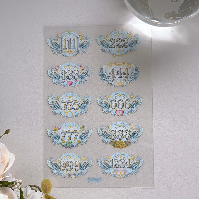 new / 天使數字 / 轉印貼紙 / 水晶貼紙 / Angel Numbers Transfer Sticker