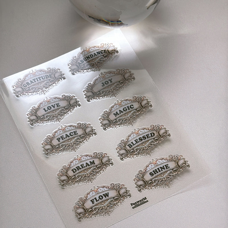 new / 感恩豐盛系列 / Gratitude Abundance / 水晶貼紙 / 感壓貼紙 / Crystal Transfer Sticker - YU'S WORLD STORE｜小玉的貼貼世界