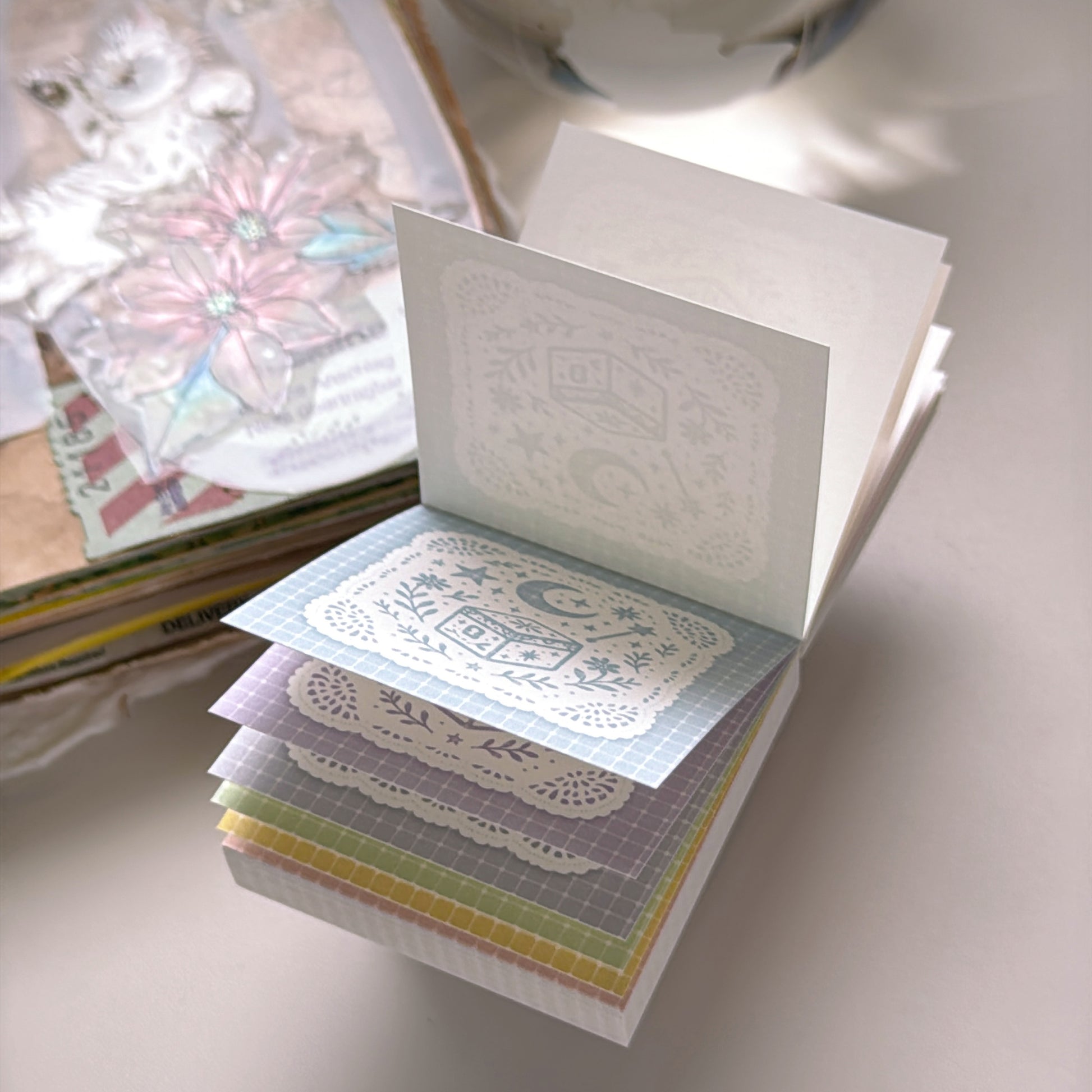 new / 蕾絲色票便箋 / 10種顏色 / Pastel Lace Swatch Notes - YU'S WORLD STORE｜小玉的貼貼世界
