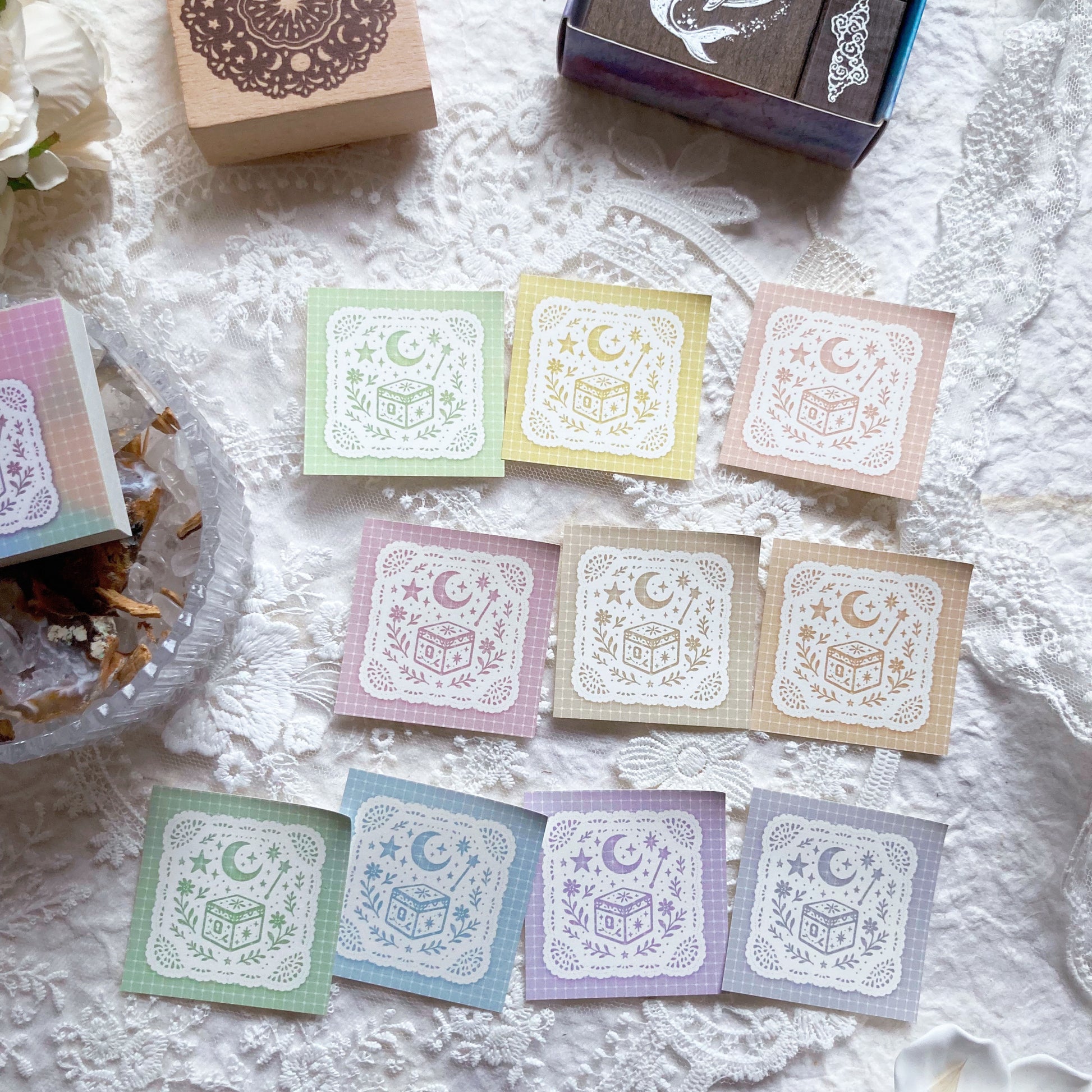 new / 蕾絲色票便箋 / 10種顏色 / Pastel Lace Swatch Notes - YU'S WORLD STORE｜小玉的貼貼世界