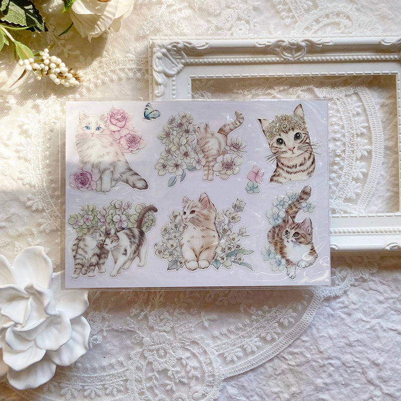喵咪日常 Cats Daily 乾式轉印貼紙 / 水壺貼紙 / 感壓貼紙 - YU'S WORLD STORE｜小玉的貼貼世界