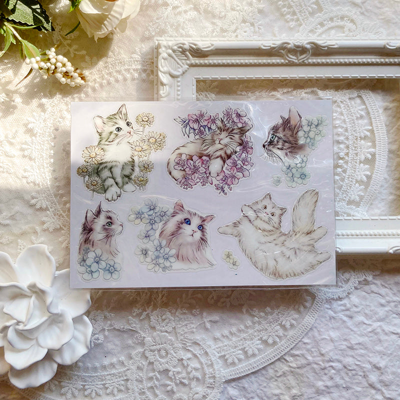 喵咪日常 Cats Daily 乾式轉印貼紙 / 水壺貼紙 / 感壓貼紙 - YU'S WORLD STORE｜小玉的貼貼世界