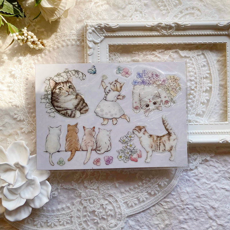 喵咪日常 Cats Daily 乾式轉印貼紙 / 水壺貼紙 / 感壓貼紙 - YU'S WORLD STORE｜小玉的貼貼世界